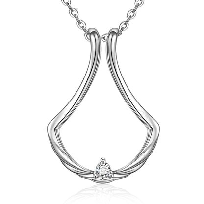 Ring Holder Necklace Lotus Flower 925 Sterling Silver Engagement Wedding Magic Rings Multiple for Women