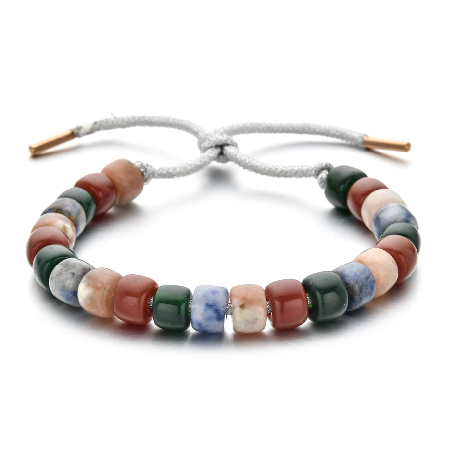 Vintage Boho Handmade Pull Tie on Rope Bracelet DIY Natural Stones Crystal Charm Beads Stone Trendy Bracelet Lucky Jewelry - Charlie Dolly