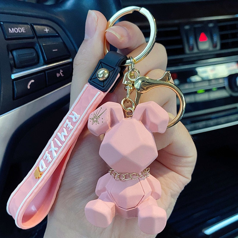 Cartoon Nordic Bunny Doll Keychain Fashion Punk Rabbit Keyring Couple Accessories Personality Cute Bag Car Pendant Key Chains - Charlie Dolly