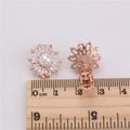 WENHQ New Cubic Zircon Pearl Clip on Earrings No Pierced for Women Girl Fashion Gold Color Flower Shape Ear Clip Fake Earrings - Charlie Dolly