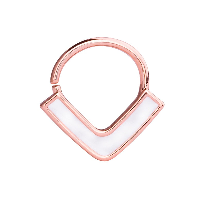 1pc Copper Nose Rings Hoop Septum V-Shap Ear Stud Tragus Cartilage Earring Helix Eyebrow Lip Piercing Nariz Body Jewelry 18G - Charlie Dolly