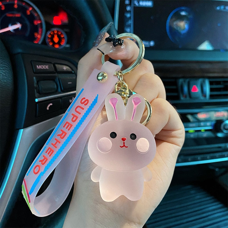 Cute Crystal Keychain Charm Tie The Bear Pendant For Women Bag Car KeyRing Mobile Phone Fine Jewelry Accessories Kids Girl Gift - Charlie Dolly