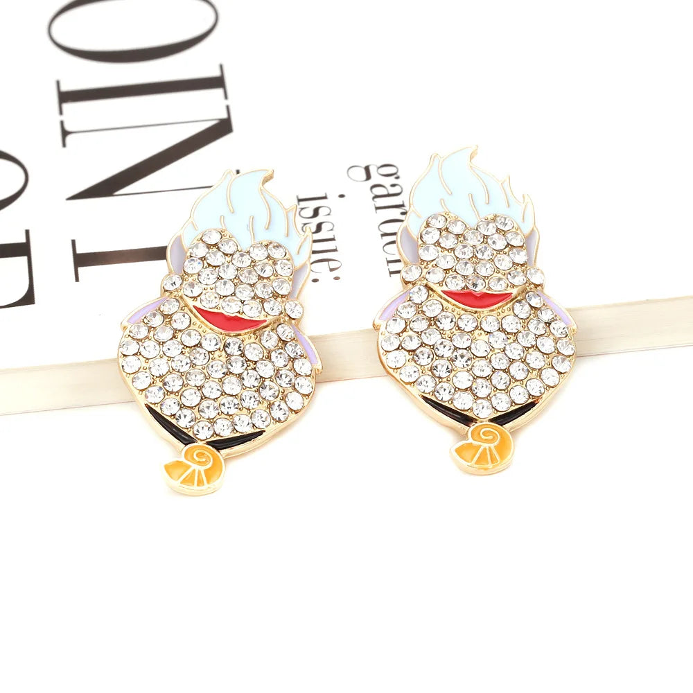 Exaggerated Rhinestone Characters Earrings for Woman 2023 Halloween Earrings Jewelry Party Casual - Charlie Dolly