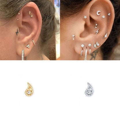 ROXI Flower Lightning Butterfly Cross Symbol Crown Eye Stud Earrings for Women Piercing Earrings Silver 925 Jewelry Pendientes