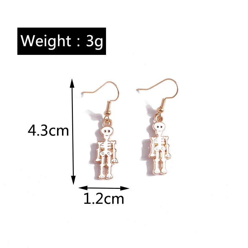 Aihua Fashion Halloween Earrings Enamel Ghost Pumpkin Skeleton Mummy Bat Drop Earrings For Women Halloween Night Party Jewelry - Charlie Dolly