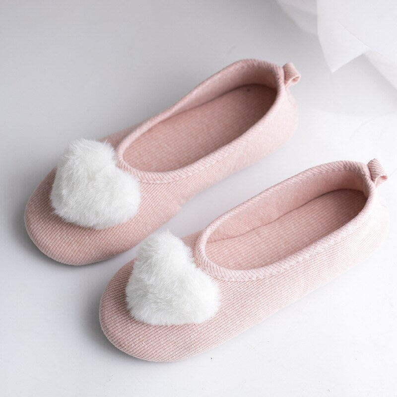 Suihyung Spring Autumn Home Slippers Women Indoor Floor Shoes Soft Bottom Bedroom Slides Fur Hairball Non-slip Ladies Slippers - Charlie Dolly