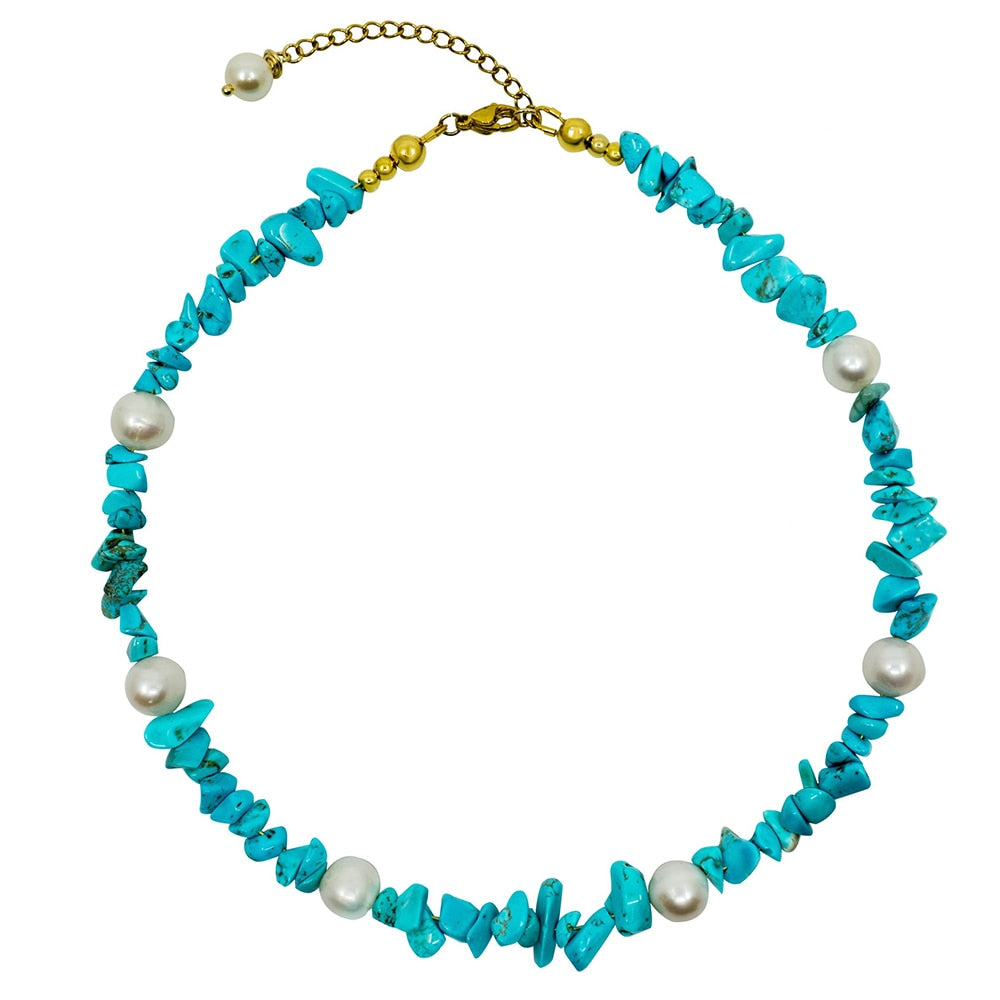 punk Exquisite beach bohemian boho red coral puka shell heart natural stone bead necklace women jewelry bijoux collar wholesale - Charlie Dolly