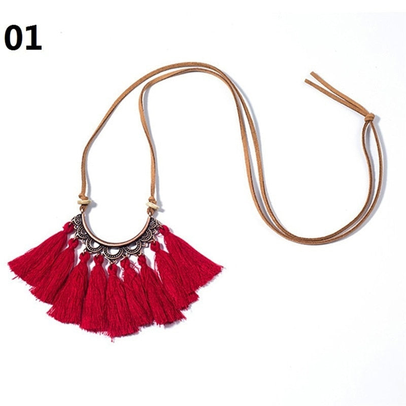 Boho Style 2022 Tassel Necklace Women Fashion Jewelry Rope Chain Boho Choker 2022 Fall And Winter Sweater Chain Women Jewelry - Charlie Dolly