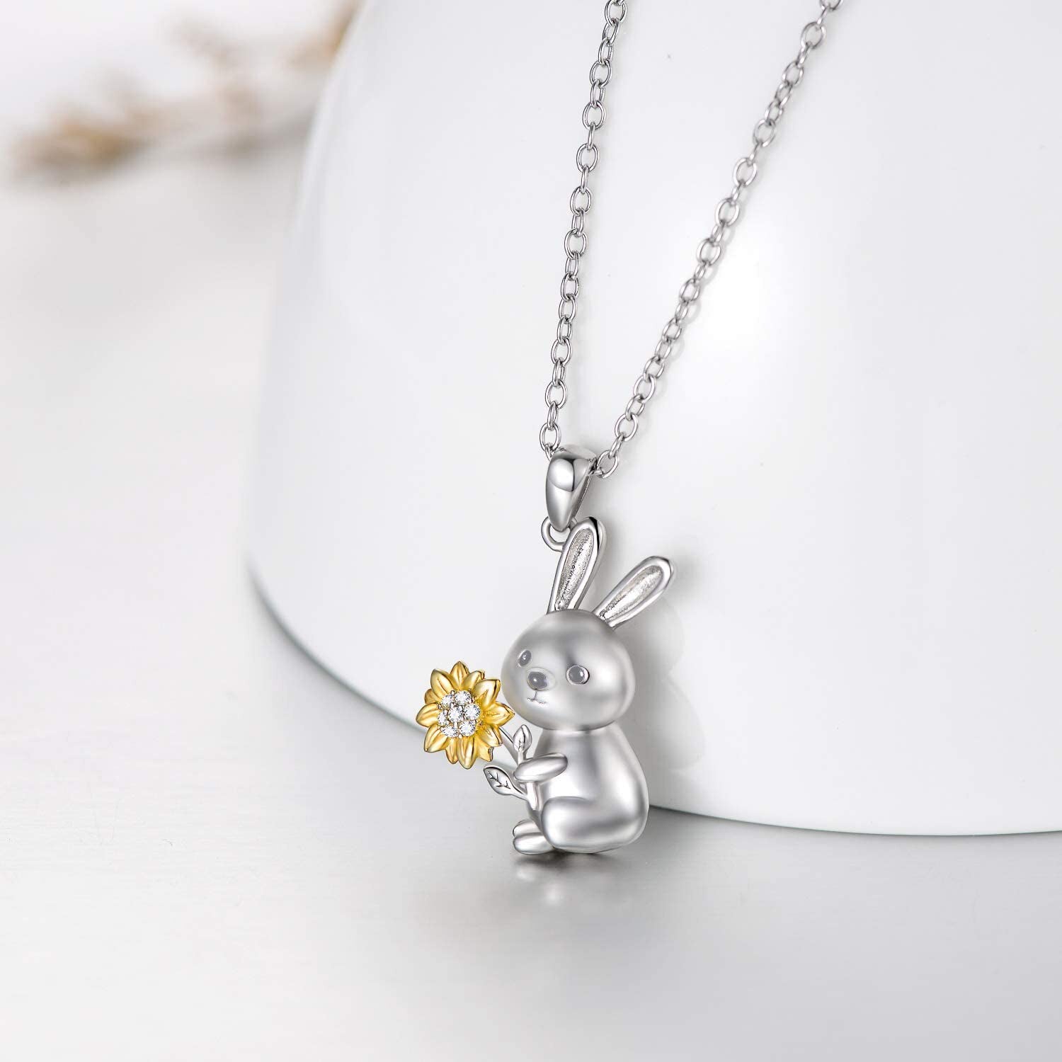Rose Valley Sunflower Pendant Necklace for Women Rabbit Pendants Fashion Jewelry Girls Gifts YN029 - Charlie Dolly