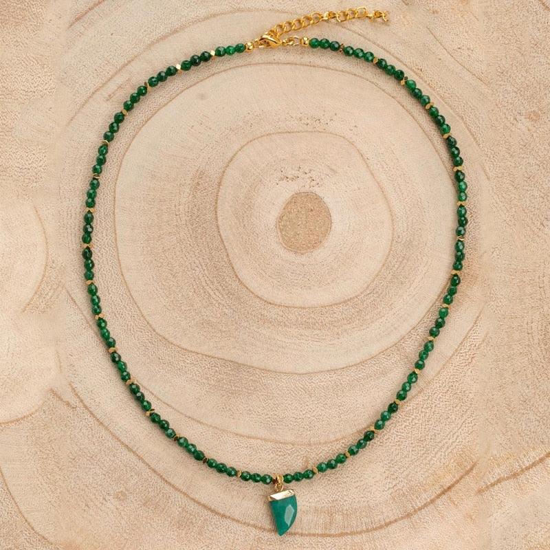 Hand-Made Exquisite Natural Stone Beaded Necklace Charm Eye Pattern Accessory Pendant Women Retro Fashion Neck Jewelry Колье - Charlie Dolly