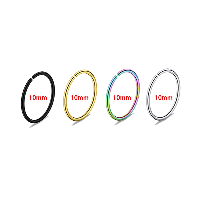 1pc Copper Nose Rings Hoop Septum V-Shap Ear Stud Tragus Cartilage Earring Helix Eyebrow Lip Piercing Nariz Body Jewelry 18G - Charlie Dolly