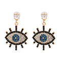 JUJIA Trendy Ethnic Love Heart Shape Evil Eye Drop Earrings For Women Vintage Statement Crystal Dangle Earring Jewelry Gift - Charlie Dolly