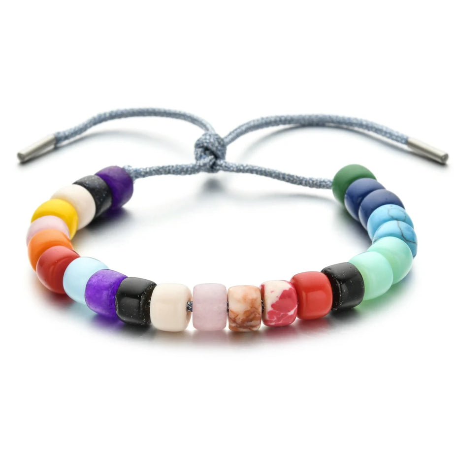 Vintage Boho Handmade Pull Tie on Rope Bracelet DIY Natural Stones Crystal Charm Beads Stone Trendy Bracelet Lucky Jewelry - Charlie Dolly