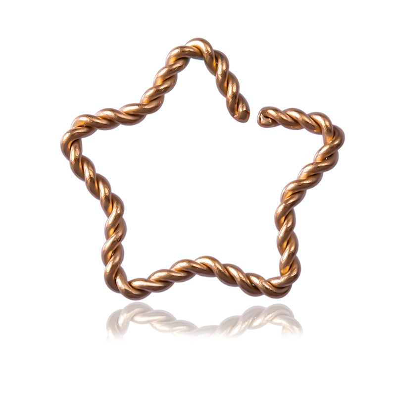 1pc Copper Nose Rings Hoop Septum V-Shap Ear Stud Tragus Cartilage Earring Helix Eyebrow Lip Piercing Nariz Body Jewelry 18G - Charlie Dolly