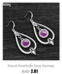 Oval Amethysts Earrings For Women Tibetan Silver Natural Stone Rose Quartz Lapis Lazuli Tiger Eye Fashion Earring