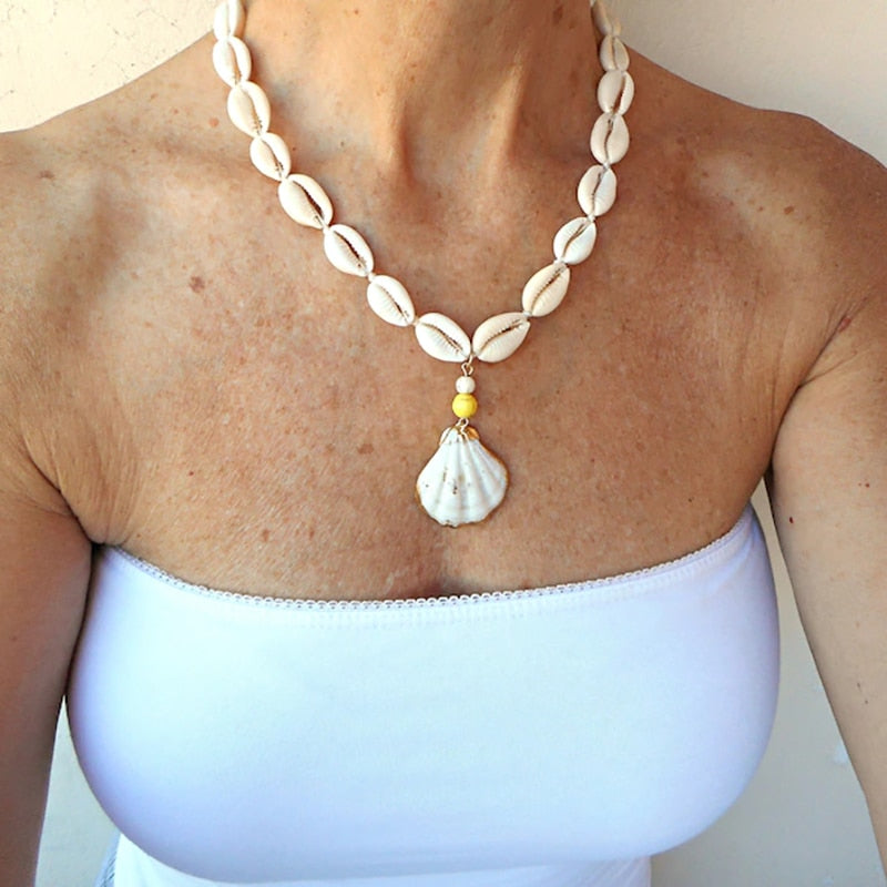 Dongmu Jewellery 2022 Bohemian Style Fashion Original Handmade Beach Shell Lady Necklace Alloy Pendant Exquisite Jewelry - Charlie Dolly