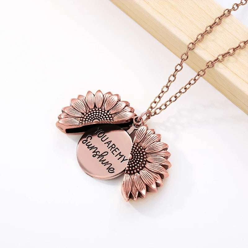 You Are My Sunshine Sunflower Necklaces Pendant For Women Gold Color Daisy Choker Necklaces Charm Jewelry Gift trending products - Charlie Dolly