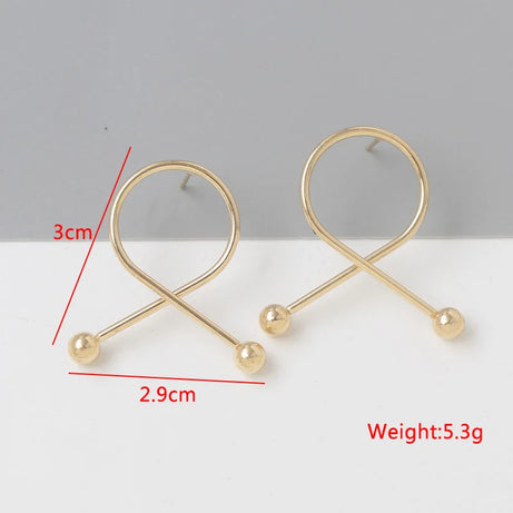 Twisted Gold Metal Geometric Dangle Earrings Jewelry