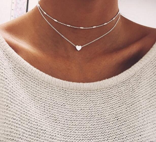 2023 Boho Necklaces &amp; Pendants Vintage Multilayer Choker Necklace Women Fashion Collar Collier Femme Moon Jewelry Accessories