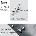 La Monada Sterling Silver Stud Earrings Women Two Ball Fine 925 Silver Jewelry Woman Earrings Stud Silver 999 Keep Piercing Nut - Charlie Dolly