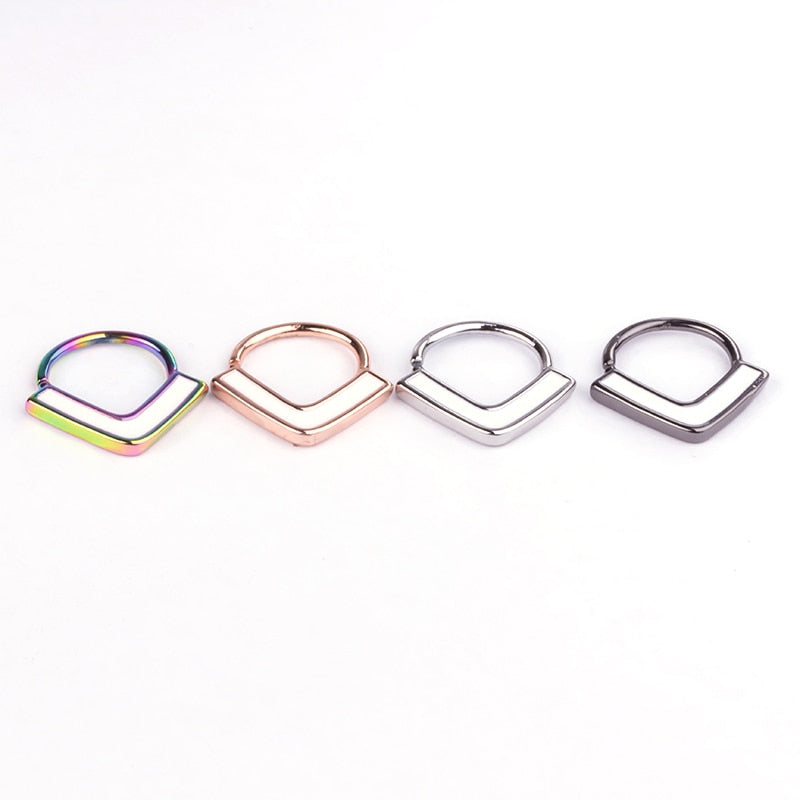 1pc Copper Nose Rings Hoop Septum V-Shap Ear Stud Tragus Cartilage Earring Helix Eyebrow Lip Piercing Nariz Body Jewelry 18G - Charlie Dolly