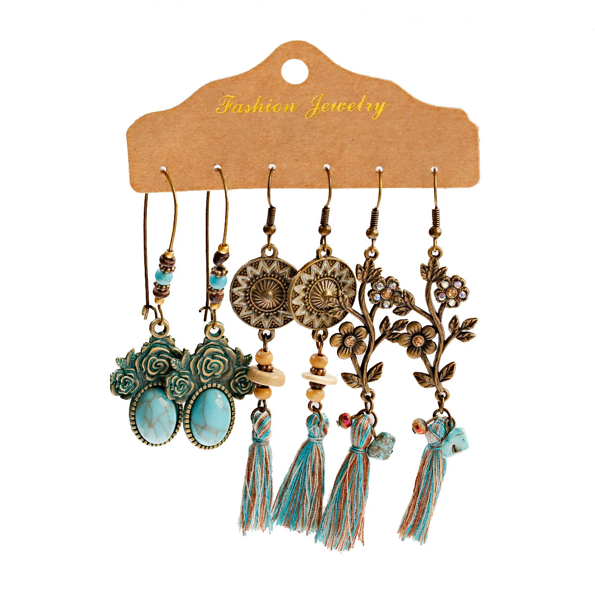 Boho Ethnic Dangle/Round Earrings For Women Vintage Fashion 2024 Earrings Sets Pendientes Earring Unusual Pendant Jewelry Female