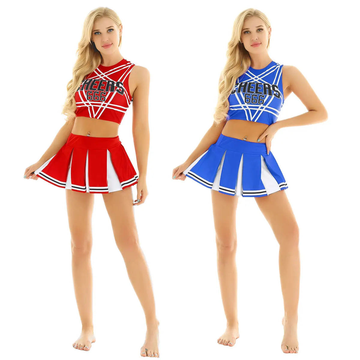 Women Femme Girls Japanese Schoolgirl Cosplay Uniform Adult Charming Cheerleader Sexy Costumes Set Halloween Roleplay Outfits - Charlie Dolly