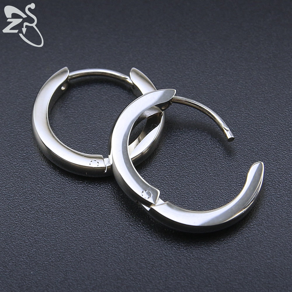 Small Hoop Earrings Women Circle Earrings Men High Polish Stainless Steel Round Earrings Jewelry Men Ear Piercing Bijoux Jewelry - Charlie Dolly