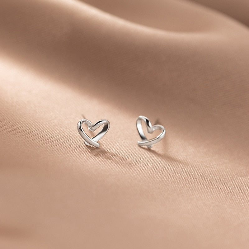 La Monada Small 925 Sterling Silver Stud Earrings For Women Piercing Ear Women Silver Earring 925 Heart Earrings Silver 925 - Charlie Dolly