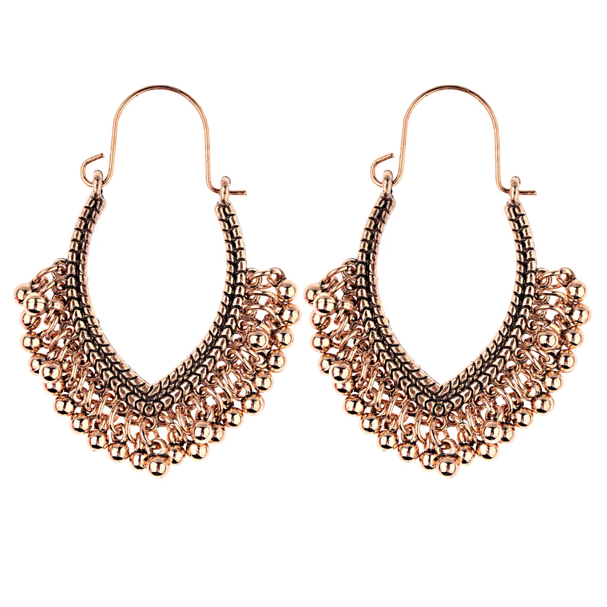 خمر الخرز الأحمر شرابة أقراط الزفاف الهندي Jhumka العتيقة بوهو الفضة اللون زهرة منحوتة إسقاط أقراط Brincos مجوهرات