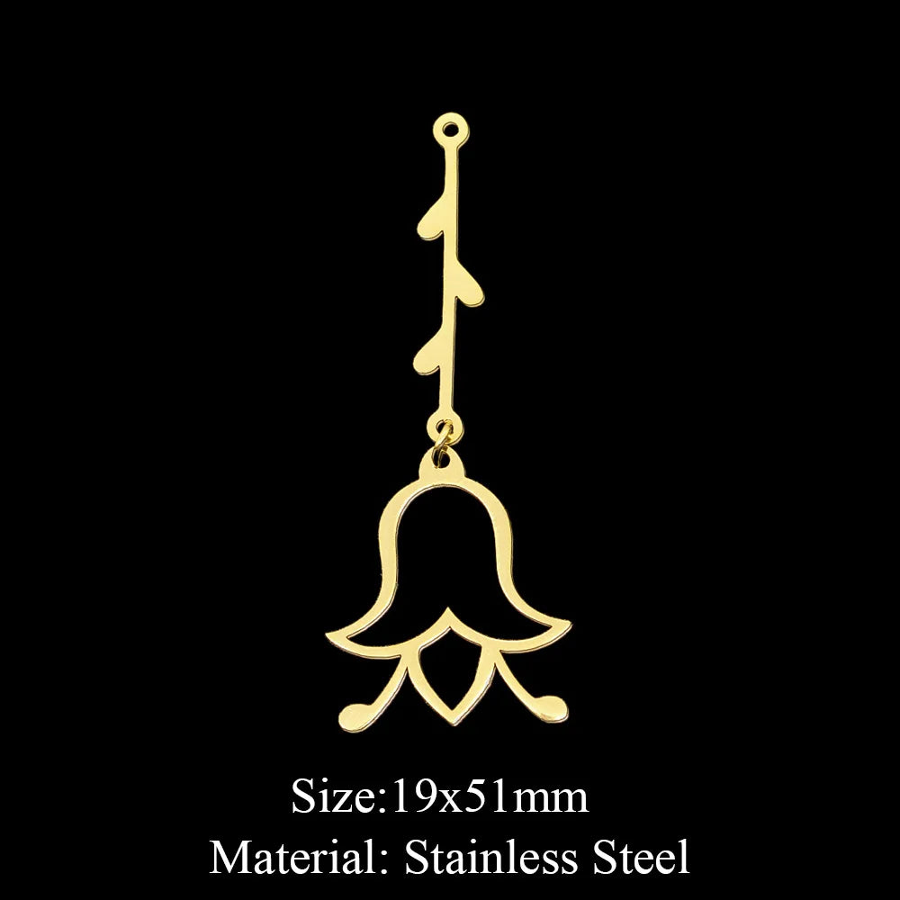10pcs 316 Stainless Steel Sunflower Lotus Charm Pendants for DIY Jewelry Making Flower Tassel Charms Wholesale Necklaces Accesso