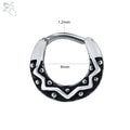 ZS 1 Piece 316L Stainless Steel Nose Ring 16G Zirconia Septum Clicker Rock Ear Helix Septum Piercing Rings Piercing  Jewelry 8mm - Charlie Dolly