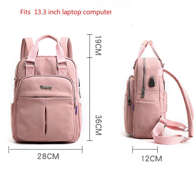 Girls Laptop Backpacks Pink Men USB Charging Bagpack Women Travel Backpack School bags Bag For boys Teenage mochila escolar 2023 - Charlie Dolly