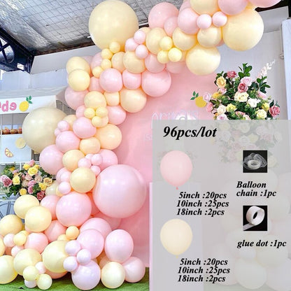115pcs Balloon Arch Garland Rose Gold Chorme Metallic Balloons Pink Globos Happy Birthday Party Decorations Wedding Baby shower