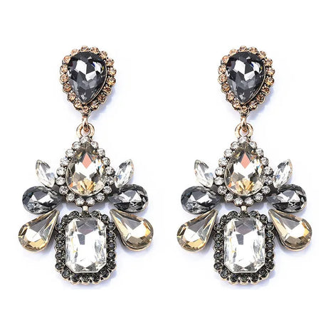 Crystal Water Drop Long Statement Earrings Jewelry