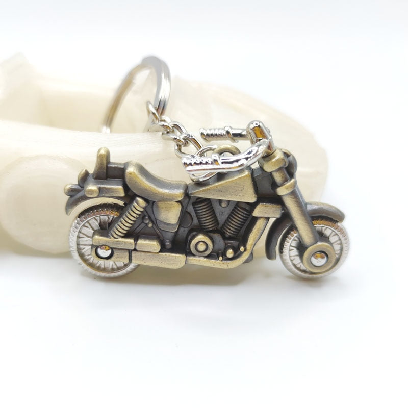 Cool Metal Motorcycle Keychain Miniature Simulation Motorcycle Keyring Men Car Key Chain Ring Holder Bag Pendant  Accessories