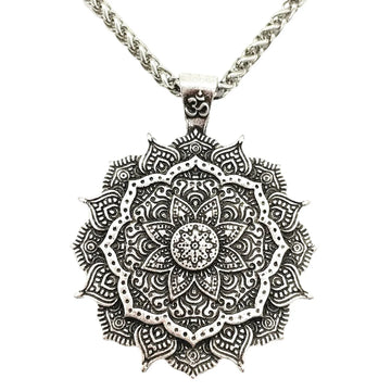 Om Lotus Flower Mandala Yoga Spiritual Pendant Womens Necklaces Jewelry Valentine Gift