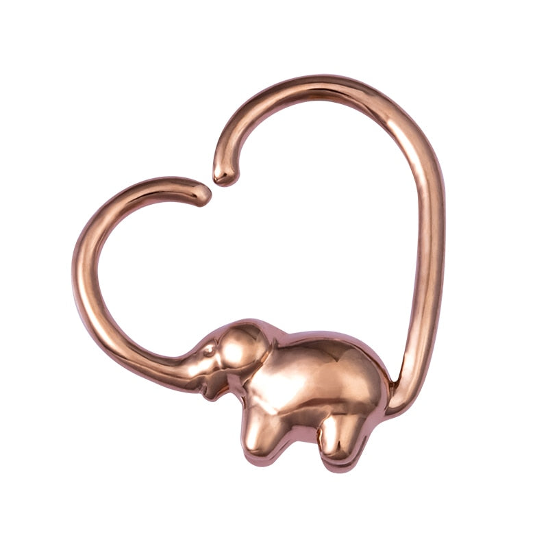 1pc Copper Nose Rings Hoop Septum V-Shap Ear Stud Tragus Cartilage Earring Helix Eyebrow Lip Piercing Nariz Body Jewelry 18G - Charlie Dolly