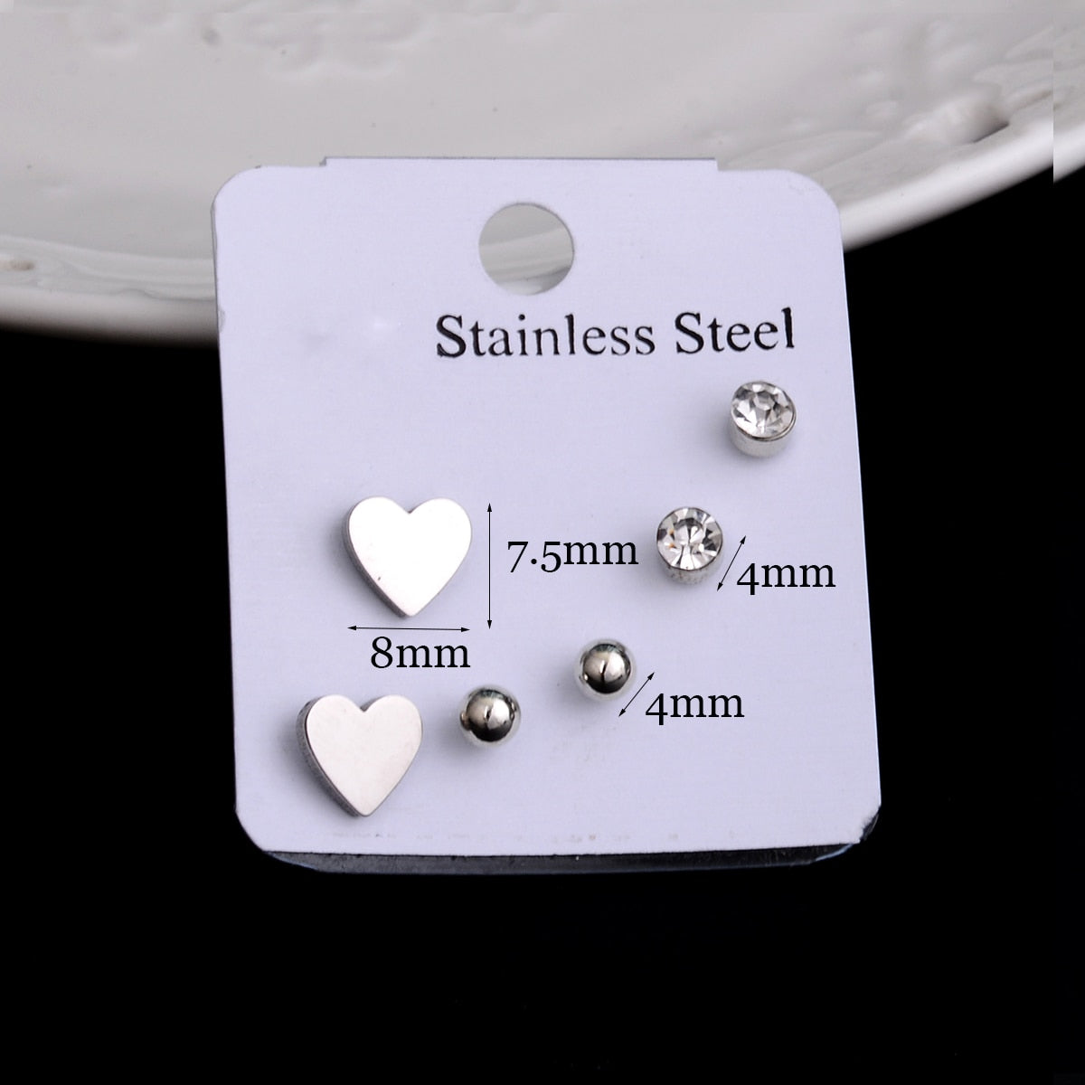 Stainless Steel Earrings Small Cute Butterfly Star Moon Heart Stud Earrings Set Punk Piercing Earing Women's Minimalist Jewelry - Charlie Dolly