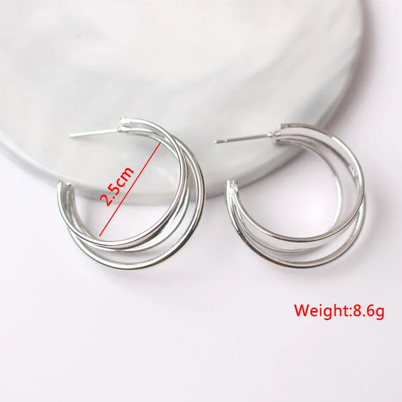 New Exaggerated Twist Metal Dangle Earrings for Women Gold Color Punk Fashion Female Hanging Earrings Boho Geometry Ear Jewelry