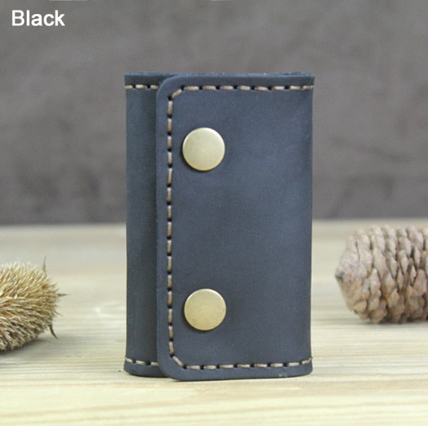 FANCODI Handmade Vintage Genuine Leather Key Holder Men keyChain Cover Leather Key Wallet Men key case bag Women Key Organizer - Charlie Dolly