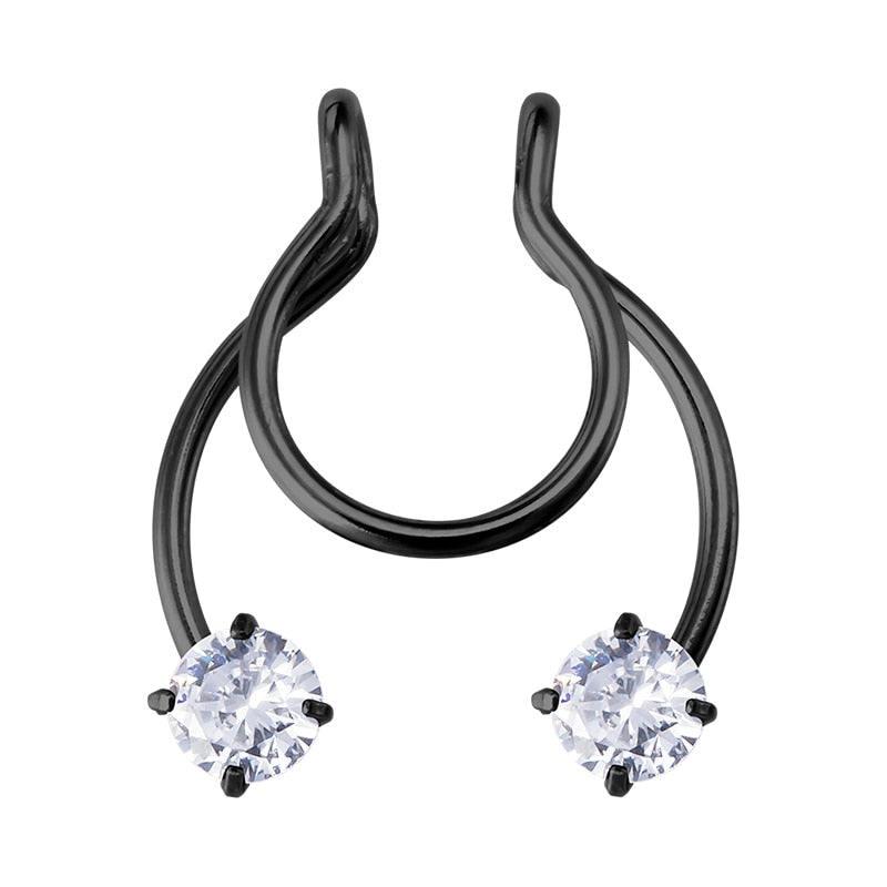 1-5pcs New Fake Nose Piercing Fake Nose Ring Hoop Septum Rings Surgical Steel Colorful Fake Piercing Nose Piercings Jewelry 20G - Charlie Dolly