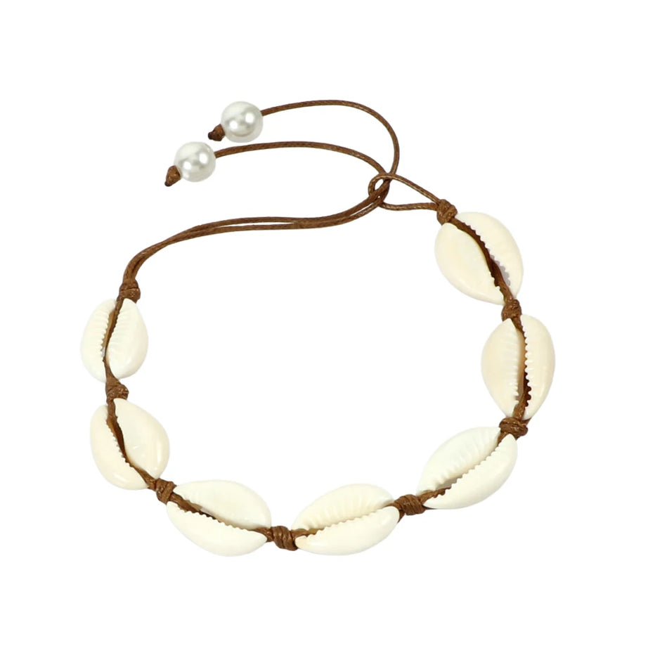 Vintage Cowrie Shell Rope Boho Bracelet