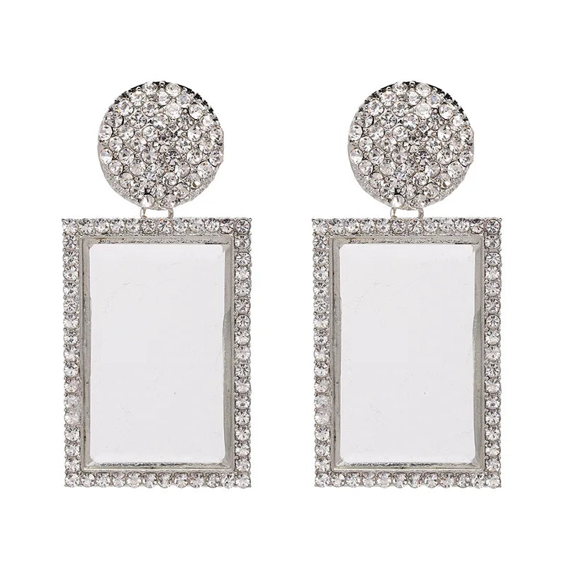 Boho Ethnic Water Crystal Drop Earrings Women's Jewellery Geometric Statement Long Dangle Earring Femme Indian Big Earring