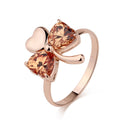 Fashion Enamel Metal Gold Rings Unique Fine Jewelry Scarves Pink Black Painted Flower Ring Gifts For Women Girls Perfect Quality - Charlie Dolly