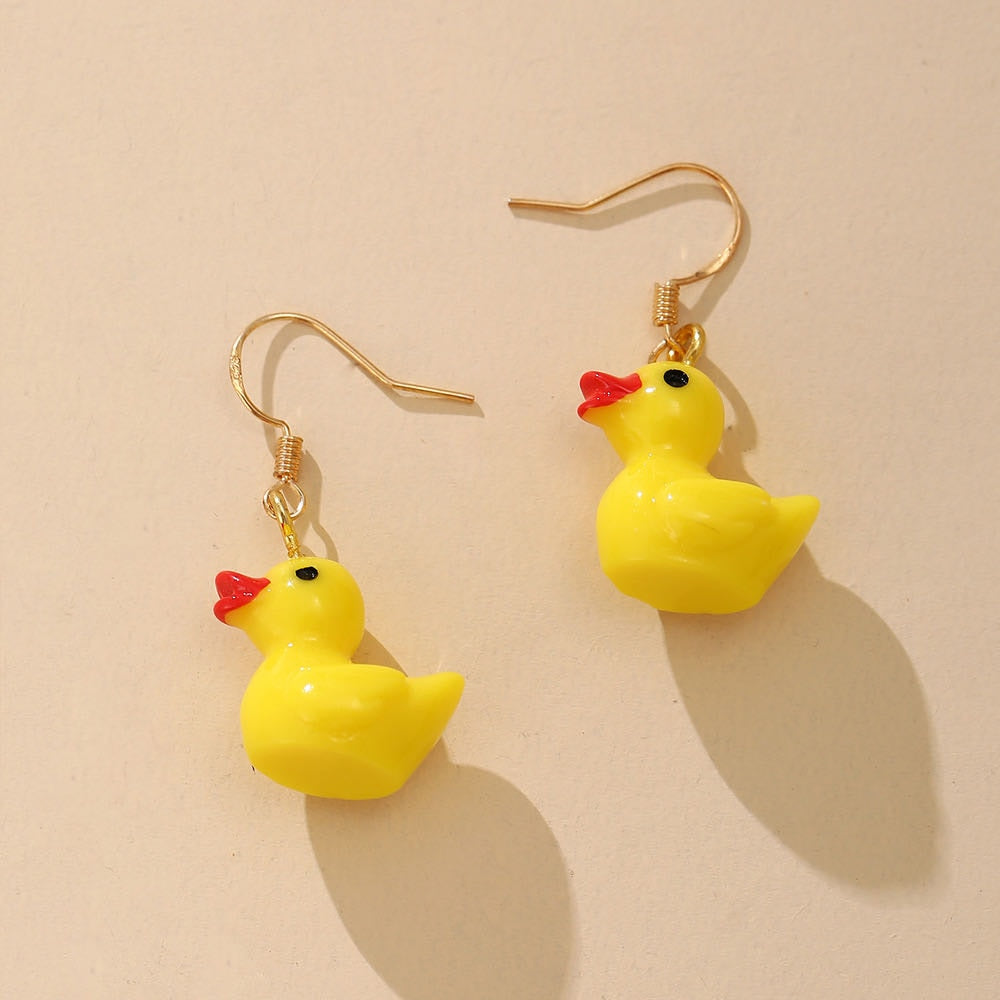 Fashion Korean Minimalist Cute Silica Gel Little Lemon Yellow Duck Earring For Temperament Girls Gift Earrings Jewelry - Charlie Dolly
