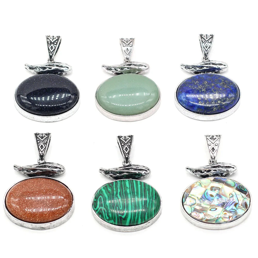 2024 New Natural Stone Abalone Shell Charms Boho Rose Quartzs Agates Pendant for Women Jewelry Making DIY Necklace Accessories - Charlie Dolly