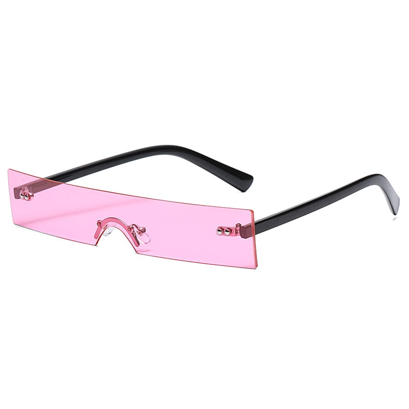 Small Rectangle Sunglasses Women Vintage Brand Designer Red Pink Lens Sun Glasses Personality Narrow Shades gafas de sol