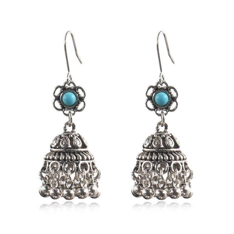 Exknl Big Long Drop Earrings for Women Geometric Bell Bohemian Cross Vintage Tassel Flower Earrings Fashion Jewelry Accessories