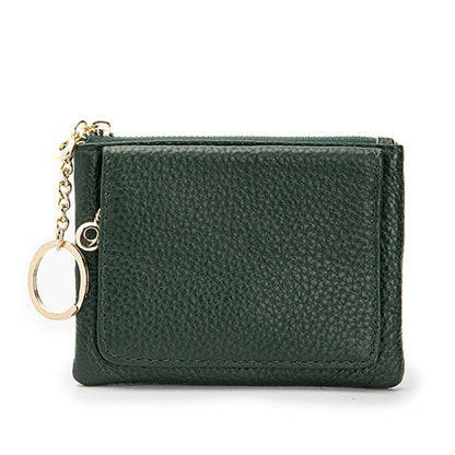 DICIHAYA 2022 New Cowhide Genuine Leather Women Mini Wallet Ladies Zipper Leather Coin Purse Pocket Key Ring Bag Mini Coin Bag